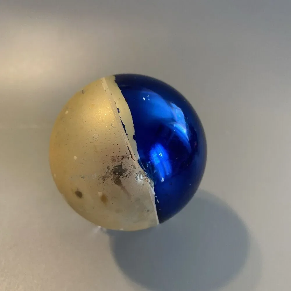Vintage Poland Hand-Blown Glass Christmas Ornament Holly Berry Painted 6.5” Ball